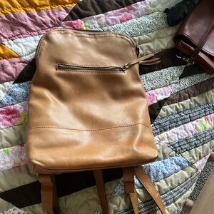 ABLE Tan Leather Backpack